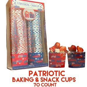 Truck American flag patriotic paper baking & snack cups 70 count new in box